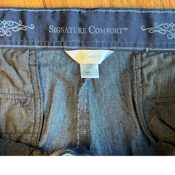 CJ Banks Tummy Control Bermuda Shorts, Dark Wash Denim, size 22W - Picture 8 of 14